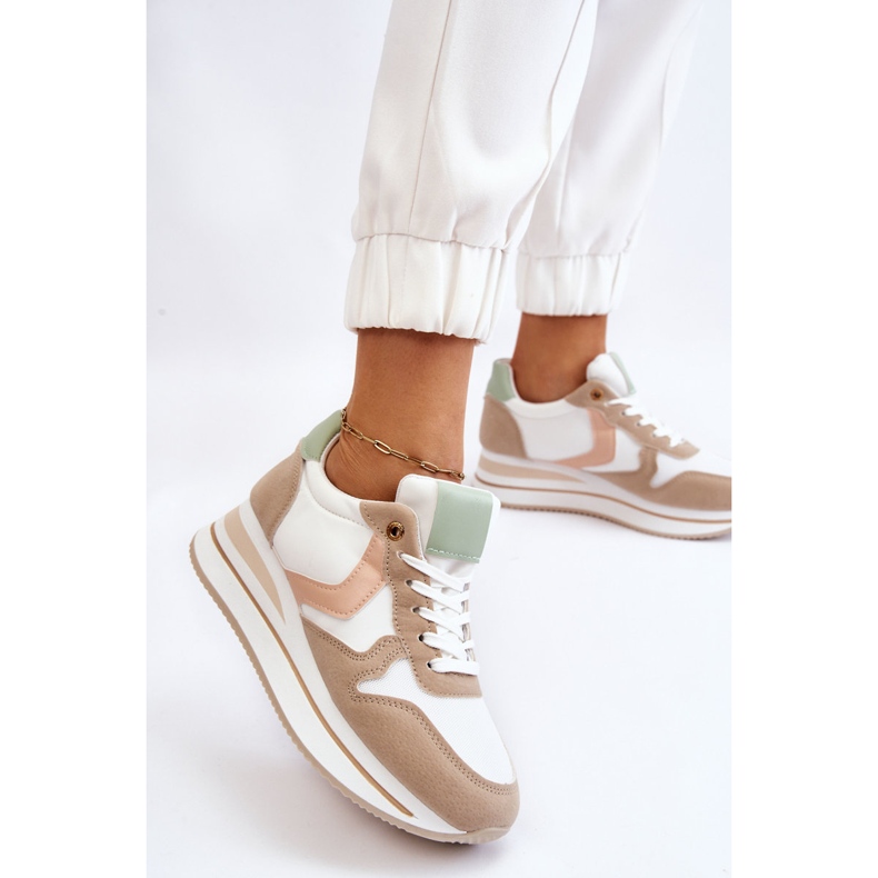 PG1 Naisten Wedge-urheilukengät, valkoinen ja beige Neva 2