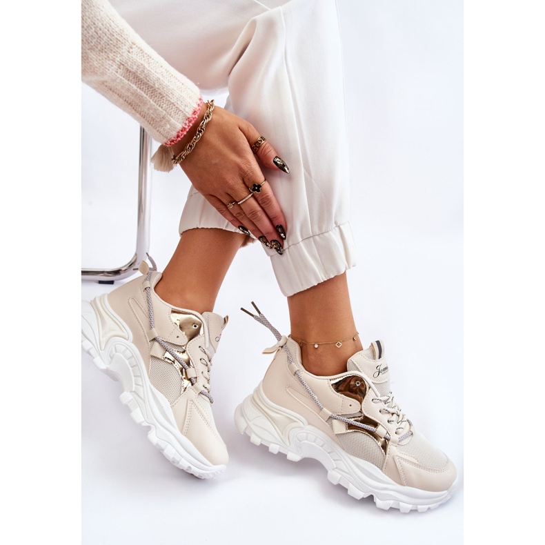 PA1 Naisten urheilukengät Nauhanauha Beige Minea 1