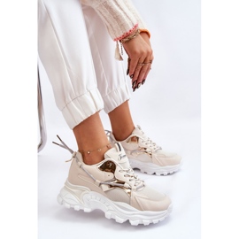 PA1 Naisten urheilukengät Nauhanauha Beige Minea 2