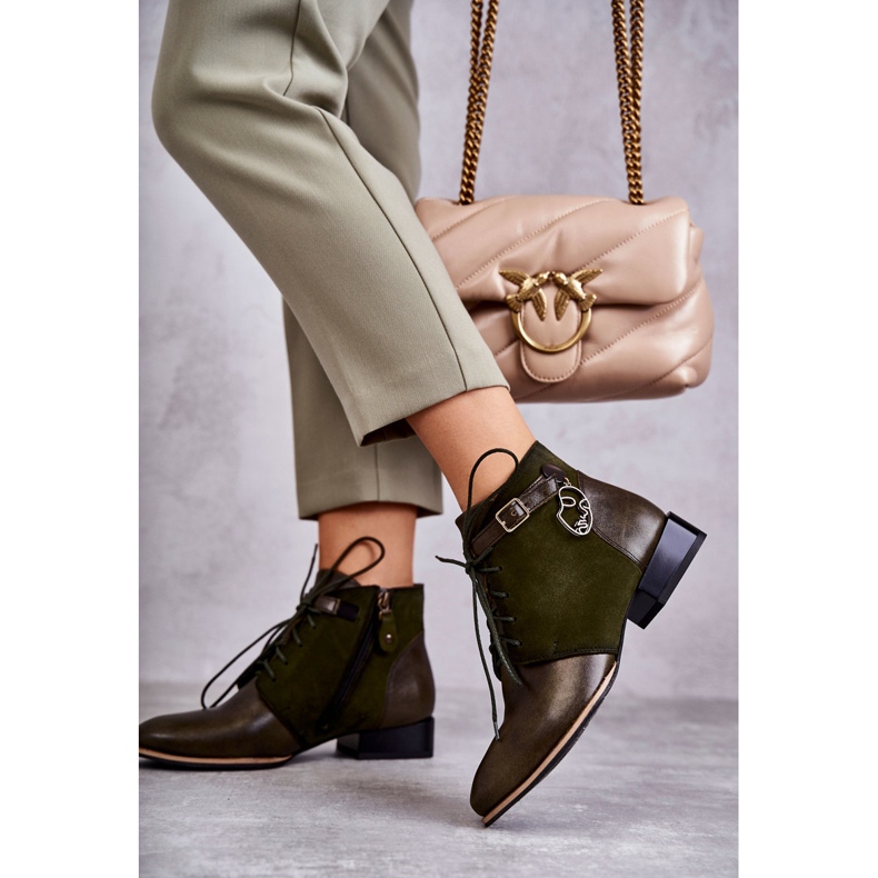 Naisten nahkasaappaat Maciejka 5743A-09 Vihreä 1