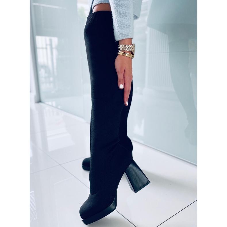 PA1 Hilary Blackin korkeakorkoiset saappaat musta 2