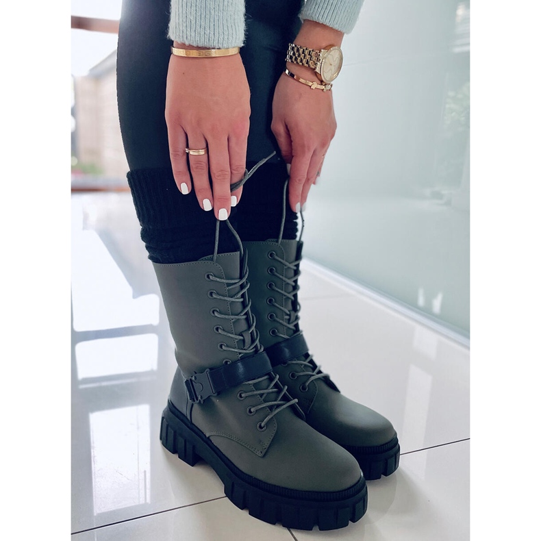 BM Kieran Green tasaiset nauhasaappaat vihreä 1