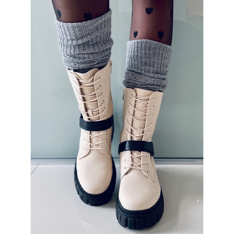 BM Litteät nauhasaappaat Kieran Beige 2