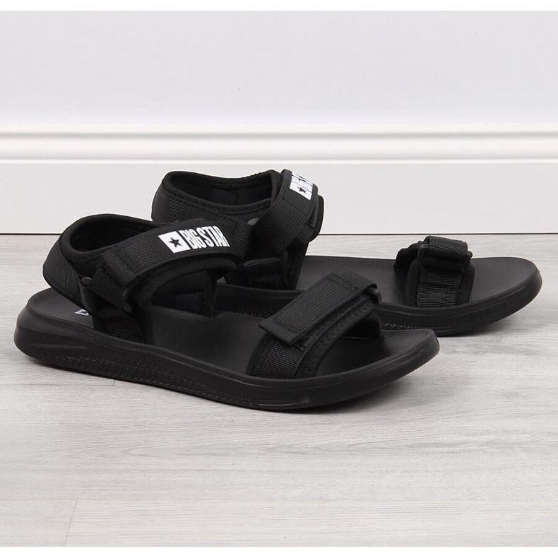 Big Star HH174842 mustat miesten urheilusandaalit tarranauhalla 1