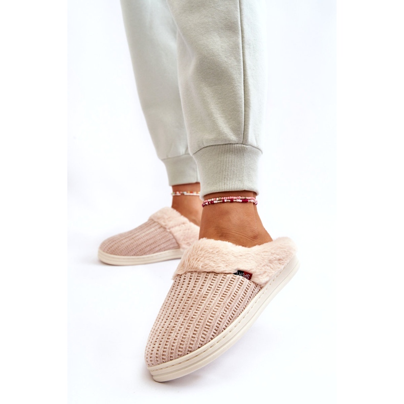 PA1 Naisten eristetty Slip-On tossut turkisella beige Leriss 2