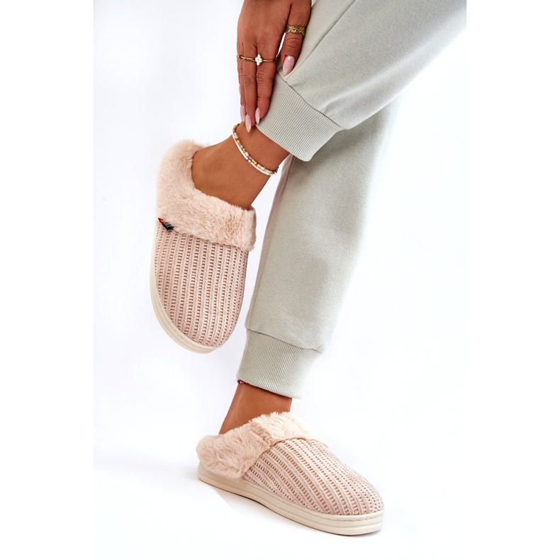 PA1 Naisten eristetty Slip-On tossut turkisella beige Leriss 4