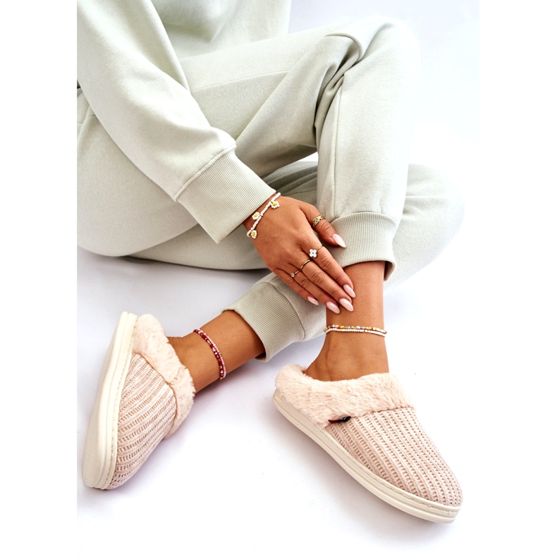 PA1 Naisten eristetty Slip-On tossut turkisella beige Leriss 5