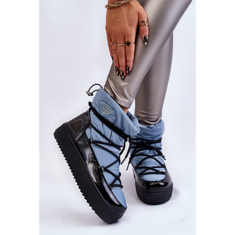 Naisten muodikkaat nauhalliset lumisaappaat, siniset rannekellot sininen 2