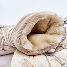 PM1 Naisten muodikkaat nauhalliset lumisaappaat, vaalea beige rannekello 2