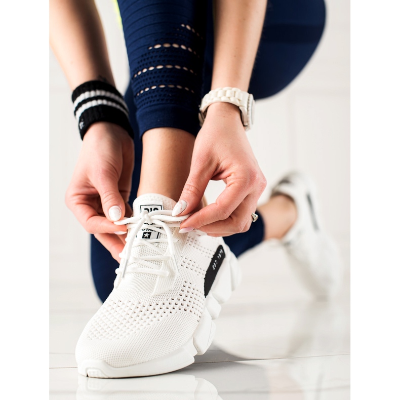 Harjakattoiset naisten tennarit Big Star JJ274271 valkoinen 2