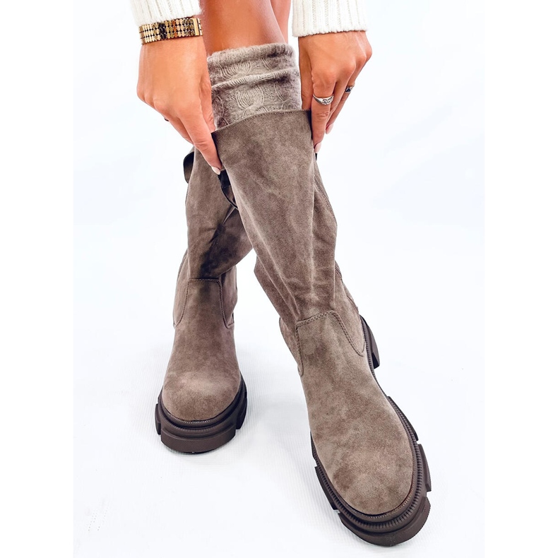 Naisten tasaiset Slade-khaki-saappaat beige 1