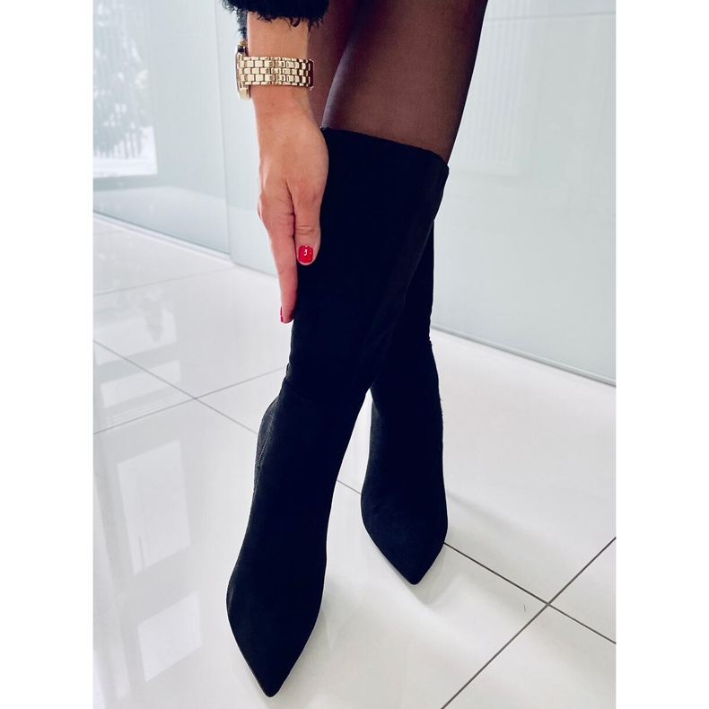 BM Klassiset mokkanahkaiset korkokengät Marissa Black musta 2