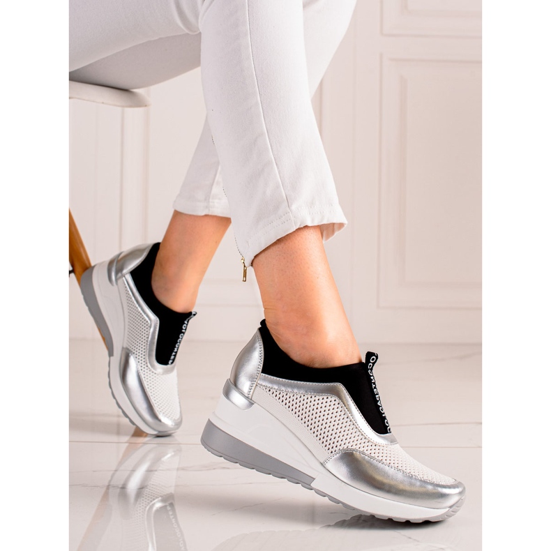 VINCEZA avoimet lenkkarit valkoinen hopea 2