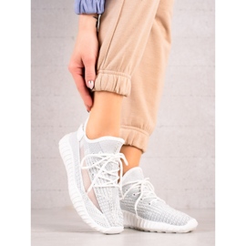 TRENDI Urheilukengät verkkokankaalla valkoinen 1