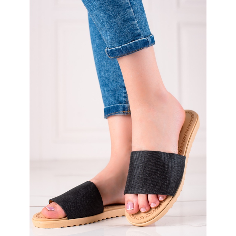 TRENDI Glitterit tossut musta 1