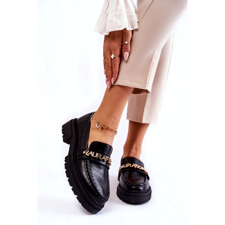 Nahka Loafers Letters La.Fi 210001B-PU Musta 1