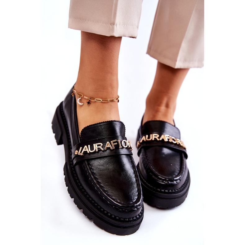 Nahka Loafers Letters La.Fi 210001B-PU Musta 3