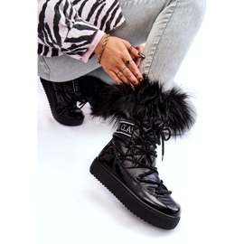 PM1 Naisten nauhalliset lumisaappaat, musta Santero 5