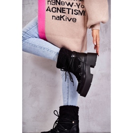 Naisten saappaat C-275 lampaannahkasaappaat, musta 2