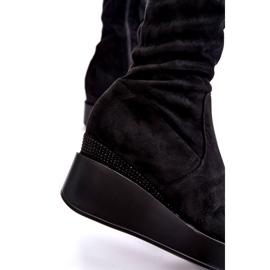 BM Naisten kiilareiden korkeat saappaat mustat Elori 3