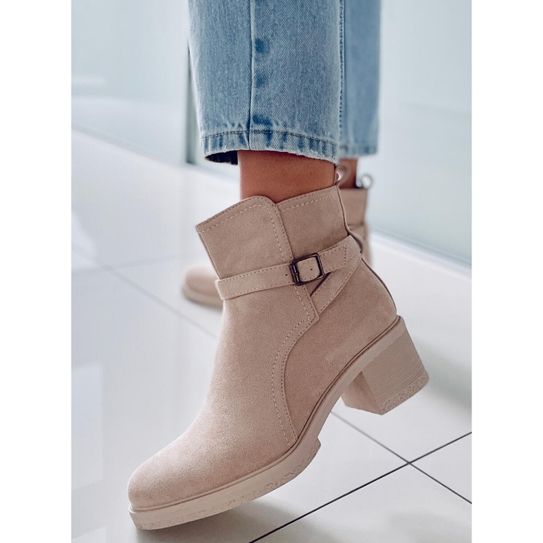 BM Leveäkorkoiset saappaat Aretha Beige 2