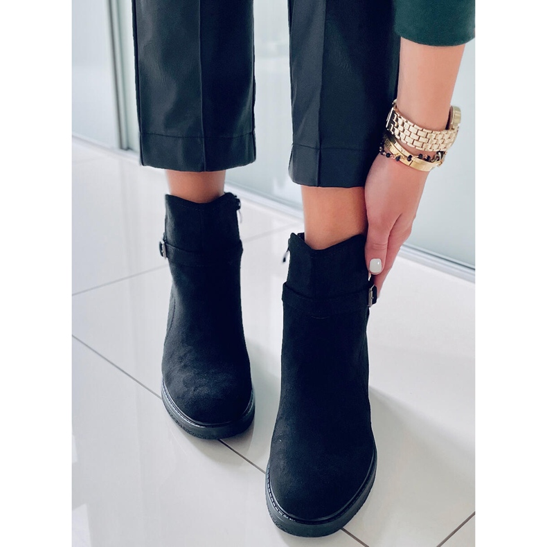 BM Aretha Mustat leveäkorkoiset saappaat 2