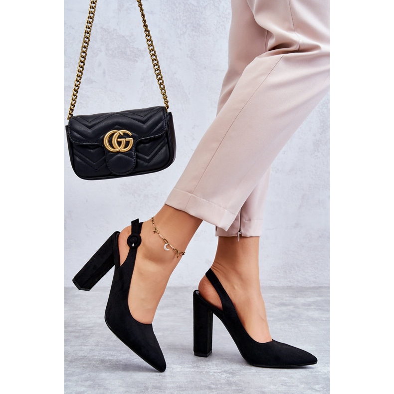 PA1 Korkeakorkoiset pumput, musta Alanza 2