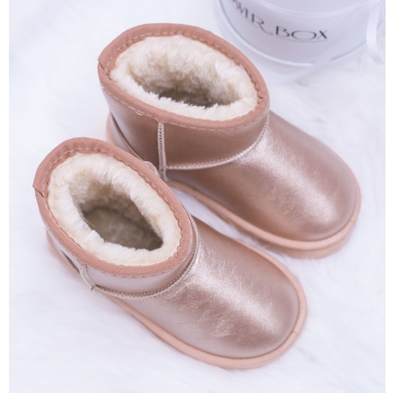 FRROCK Lämpimät lasten samppanja -lumisaappaat Scooby vaaleanpunainen kultainen 3