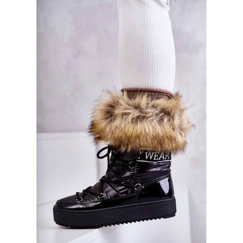 FM1 Naisten nauhalliset lumisaappaat, musta Santero 3