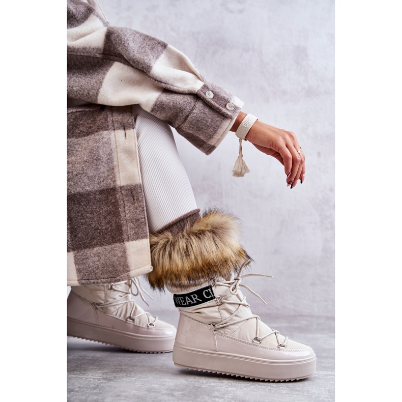 Naisten beige nauhoitettu lumilaskena 4