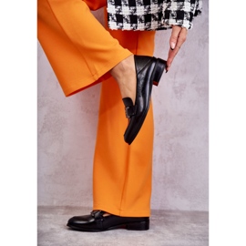 Vinceza Muodikkaat nahkaiset loaferit, musta trine 2