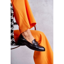 Vinceza Muodikkaat nahkaiset loaferit, musta trine 4