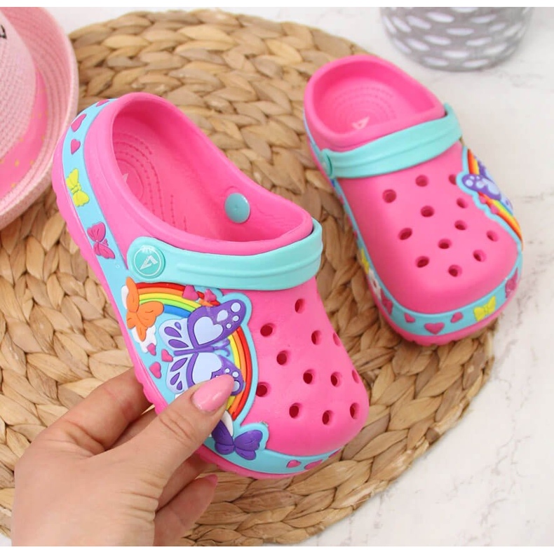 Tyttöjen vaaleanpunaiset American Club -vaahtomuovitossut vaaleanpunainen 1