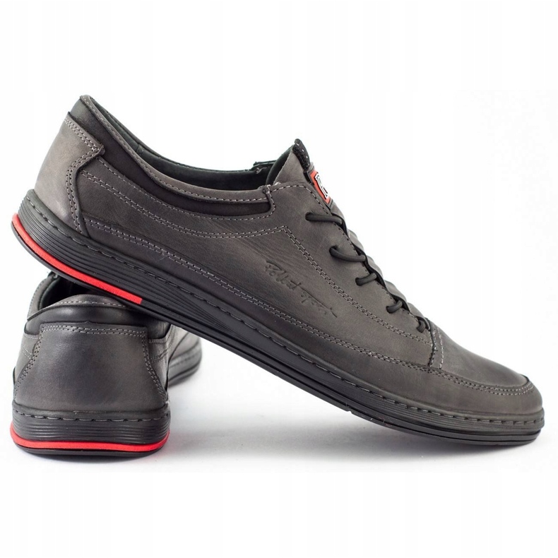 Polbut Harmaat miesten vapaa -ajan nahkakengät K22 3