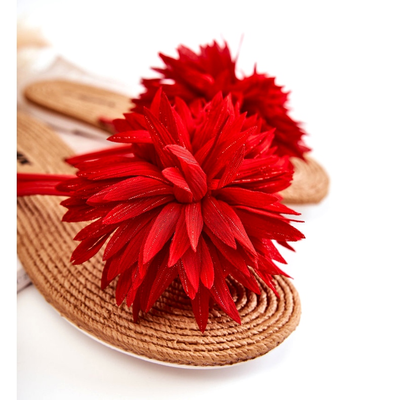 WJ1 Naisten varvastossut kangaskoristeella Eviana punainen 1