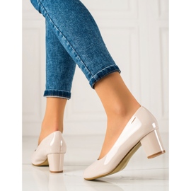 Goodin Tyylikkäät lakatut pumput beige 1
