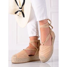 SHELOVET Sidotut espadrillit tasolle beige 1