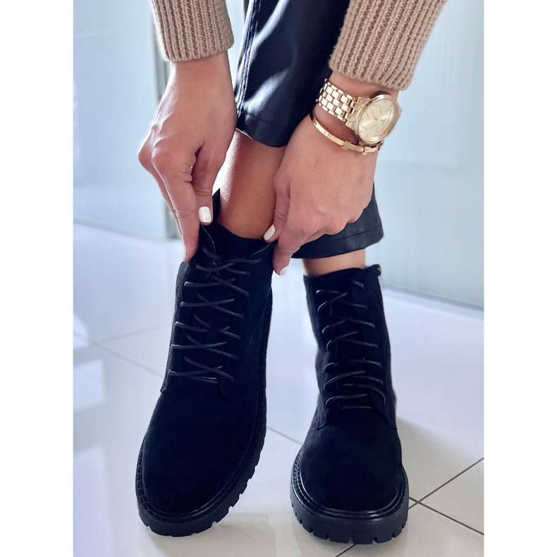 PA1 Gaten Mustat mokkanahkaiset nauhasaappaat 2