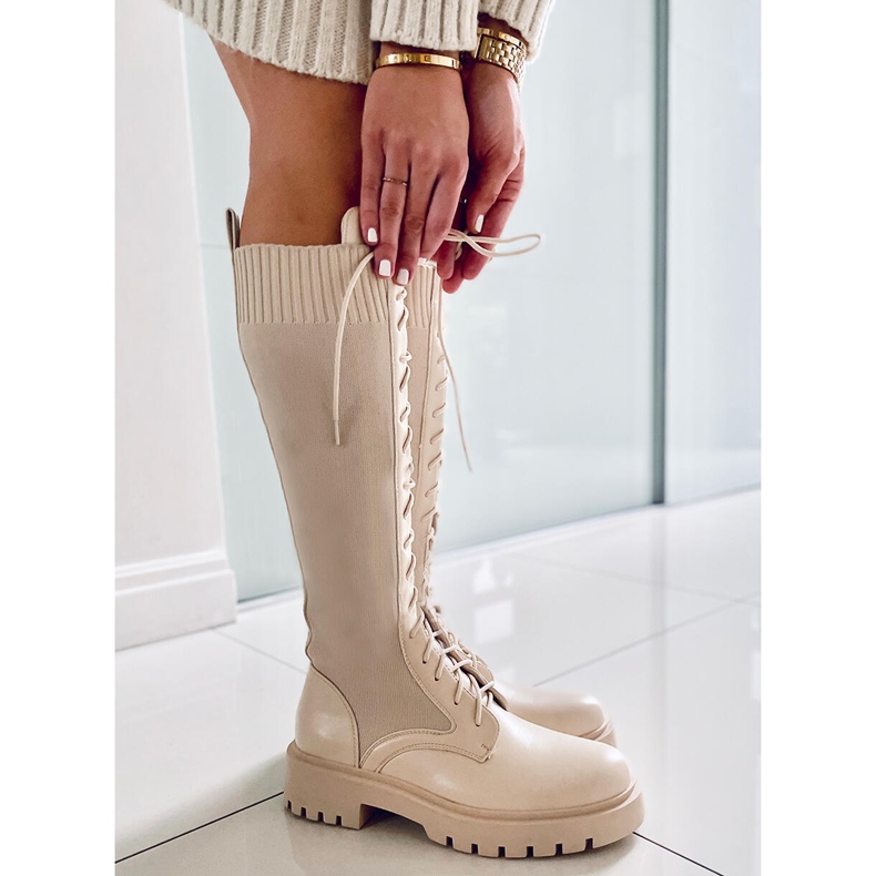 PA1 Workers-saappaat joissa joustavat päälliset Barton Beige 1