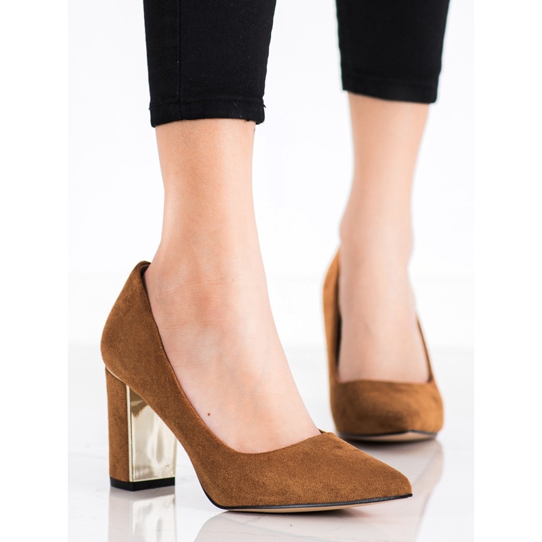 Goodin Tyylikkäät avokkaat korkokengissä ruskea 1