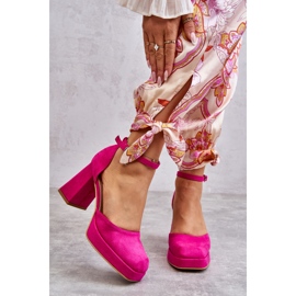PS2 Fuchsia Diame Suede Chunky Heels alustapumput vaaleanpunainen 1
