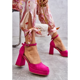 PS2 Fuchsia Diame Suede Chunky Heels alustapumput vaaleanpunainen 2