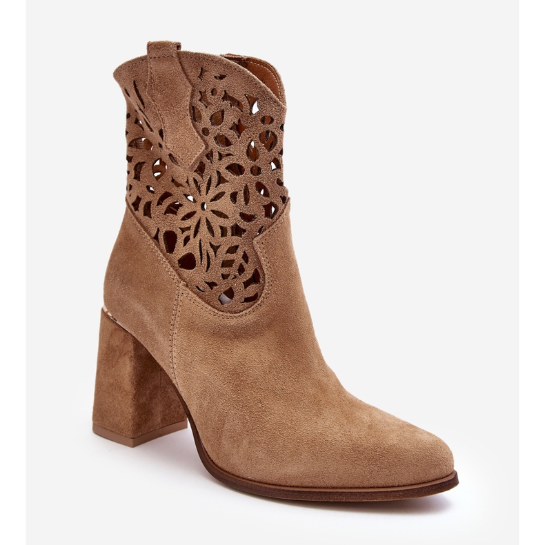 Lewski Shoes Mokkanahkaiset avoimet nilkkurit Leewski-kengät 3264 Tummanbeige ruskea 2