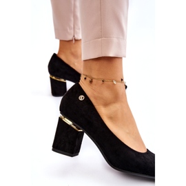 PS1 Klassiset mokkanahkakorkokengät mustalla Derren-koristeella 2