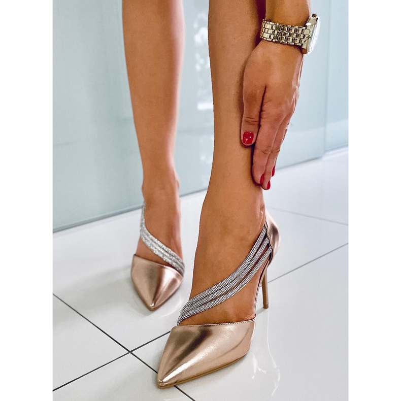 Lucille Champagne epäsymmetriset korkokengät vaaleanpunainen 1