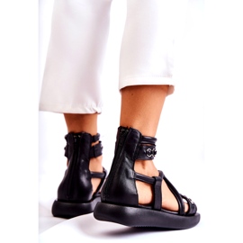 Nahkasandaalit alustalla Maciejka 05559-01 musta 2