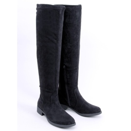 BM York Black Flat Thigh Highs musta 2