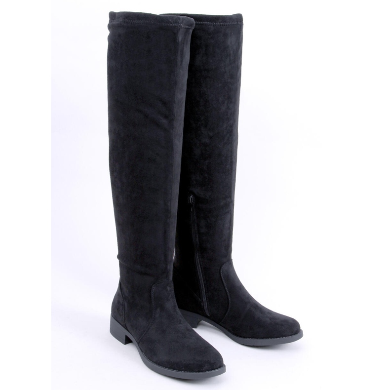 BM York Black Flat Thigh Highs musta 2