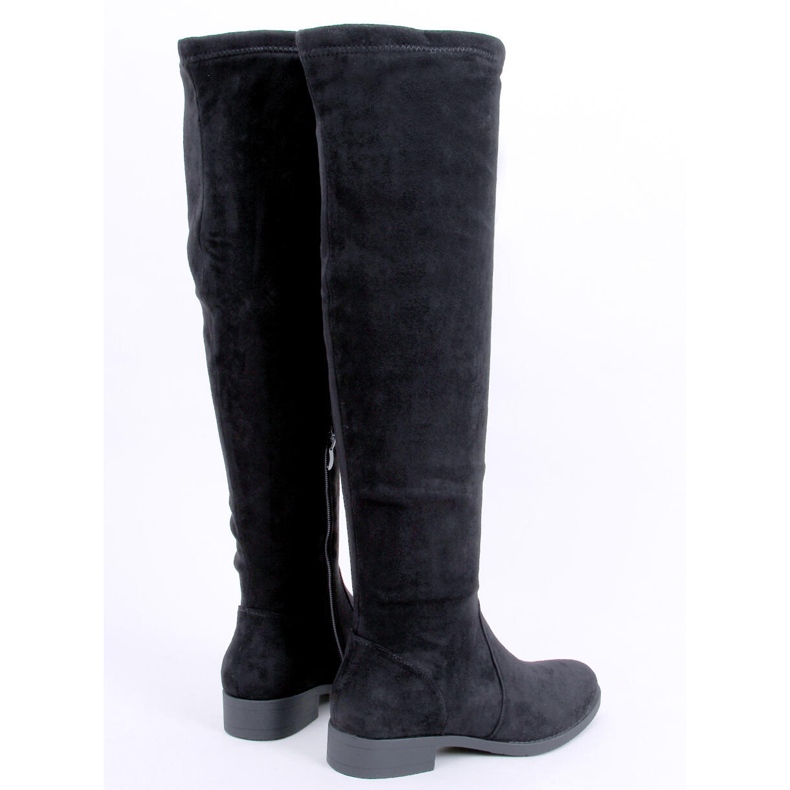 BM York Black Flat Thigh Highs musta 1