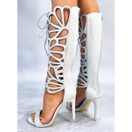 BM Miranda Grey stiletto-gladiaattorisandaalit harmaa 1